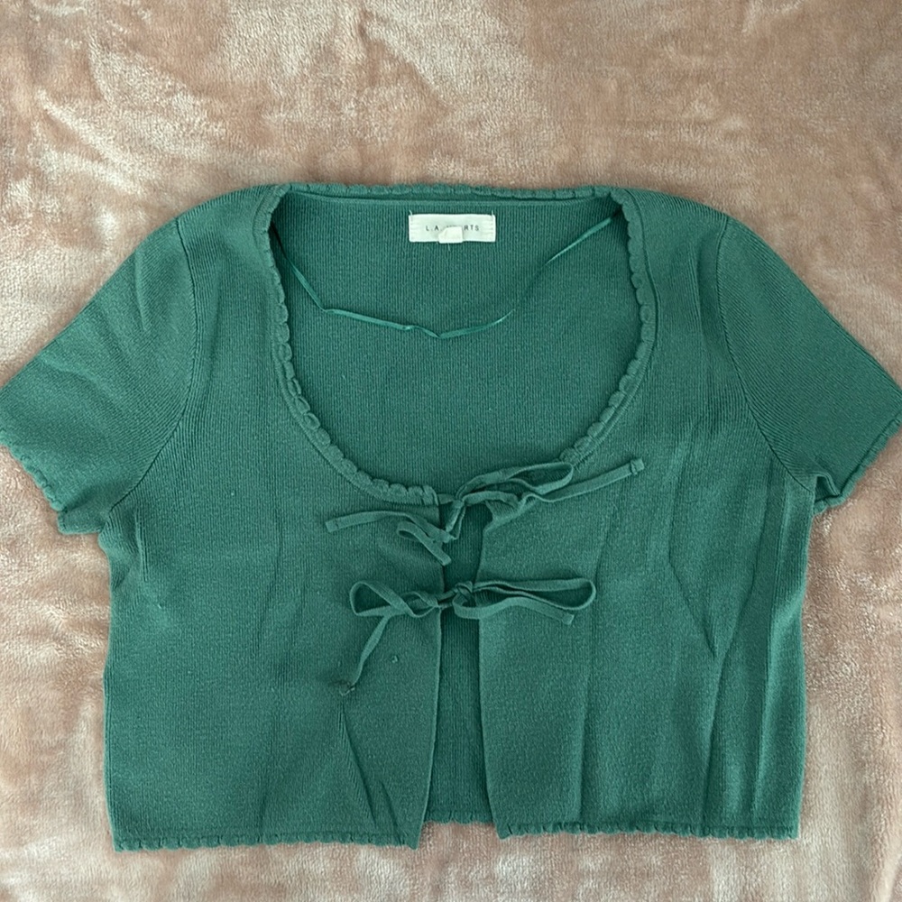 PacSun Green Open Tie Crop Top